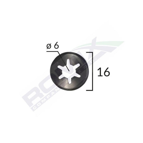 Saiba fixare tapiterie universal - negru - 16MM set 25 buc Romix 16024