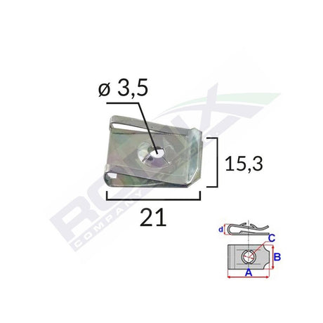 Clips fixare metalic 21X15.3MM universal set 10 buc Romix A14208