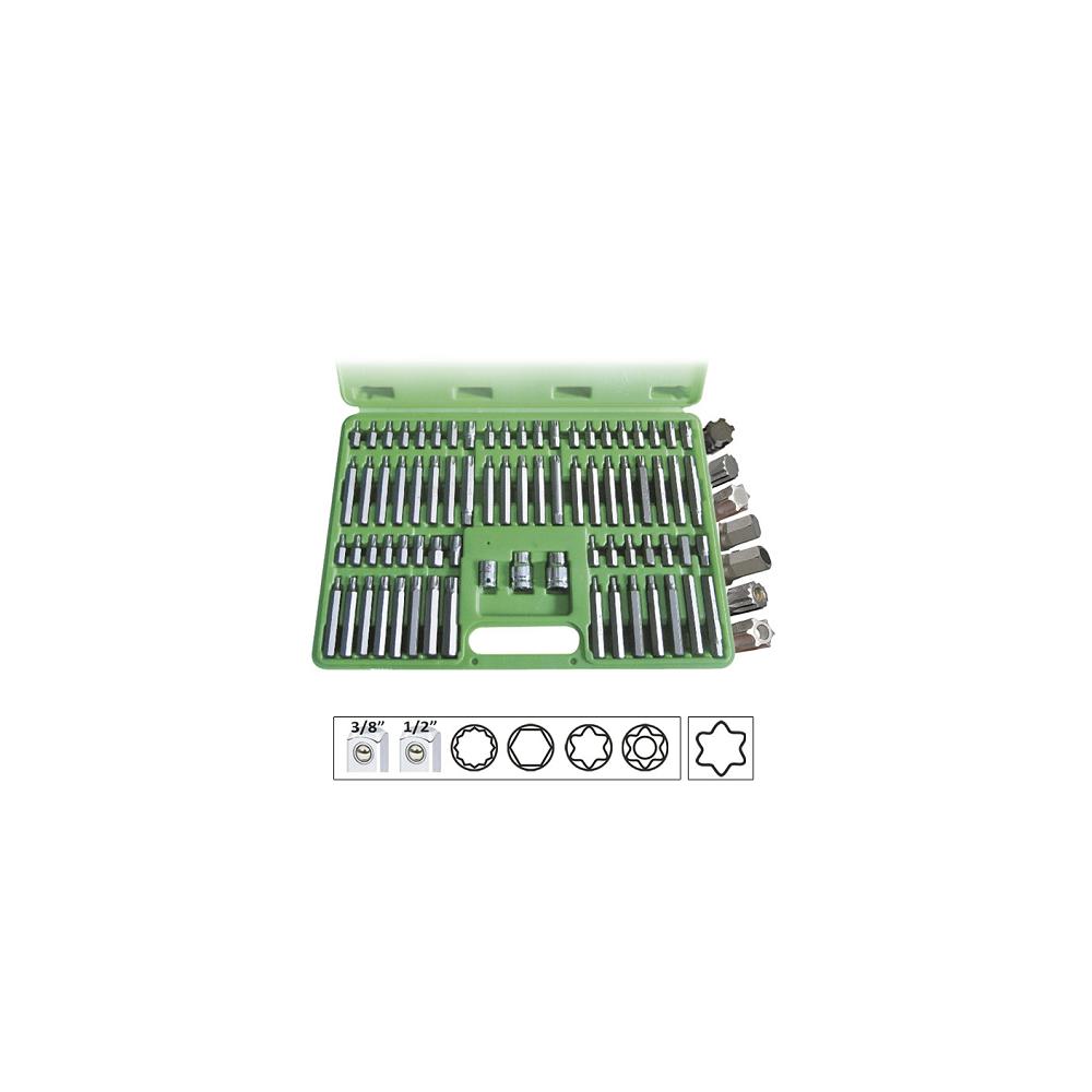 Trusa speciala capete surubelnita 74 piese pentru suruburi ribe 12 fete torx hexagonal Jbm 52550