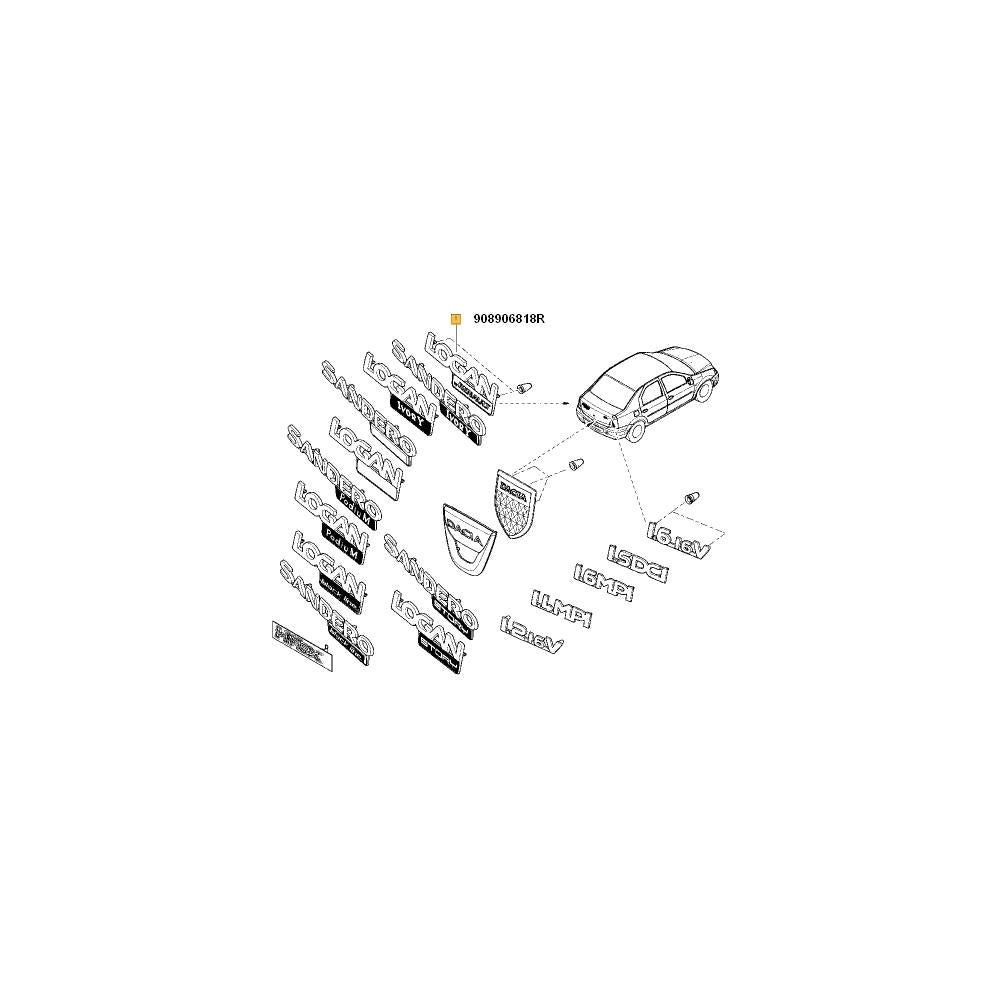 Monograma spate stg. log. Renault 908906818R