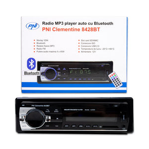 Radio MP3 player auto Pni clementine 8428BT, 4X45W, 12V, 1 din, cu sd, USB, aux, rca si bluetooth PNI-8428BT