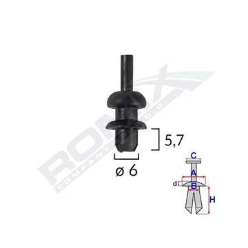 Clips fixare agatator Citroen Fiat Peugeot Seat Skoda - negru set 10 buc Romix 38072