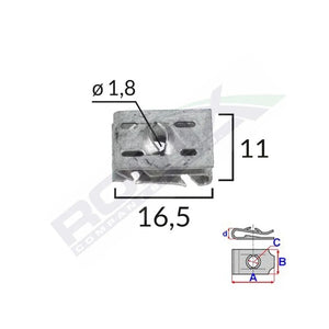 Clema fixare elemente motor pentru grup vag 1.8X16.5X11MM set 10 buc Romix C60580 – imagine 2