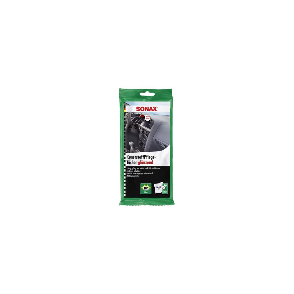 Servetele umede auto pentru suprafetele din plastic, cu efect lucios, set 10 buc Sonax 415100