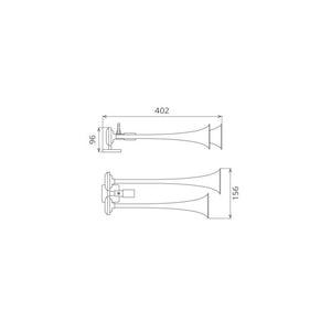 Claxon crom camion cu doua goarne 24V 1A Seger 82AH2400K
