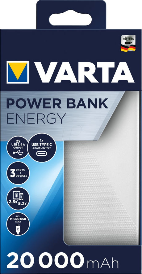 Acumulator portabil Varta Power Bank Energy 20000 mAh 57978 57978101111 – imagine 3