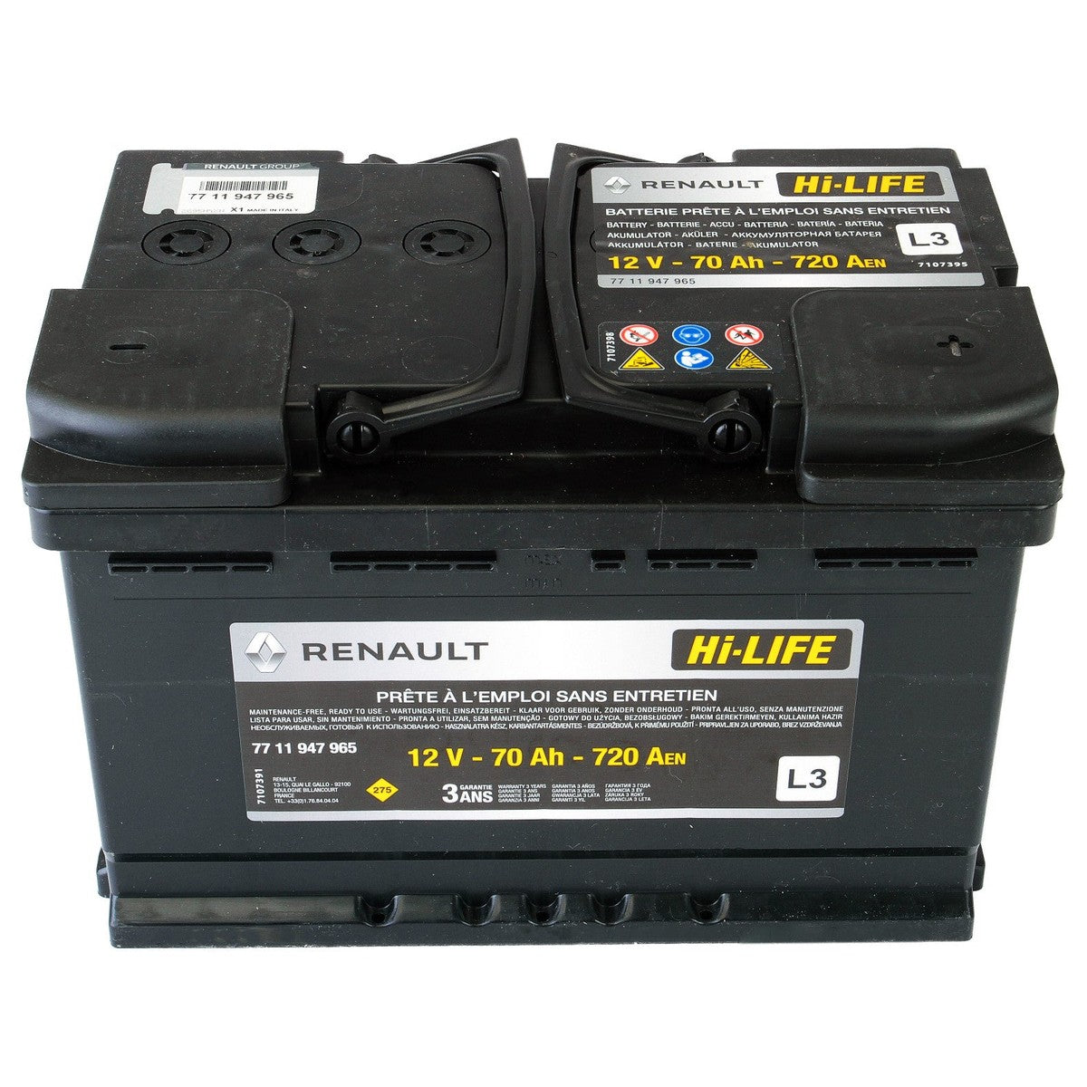 Acumulator Renault Hi-Life 70 Ah 720A 7711947965