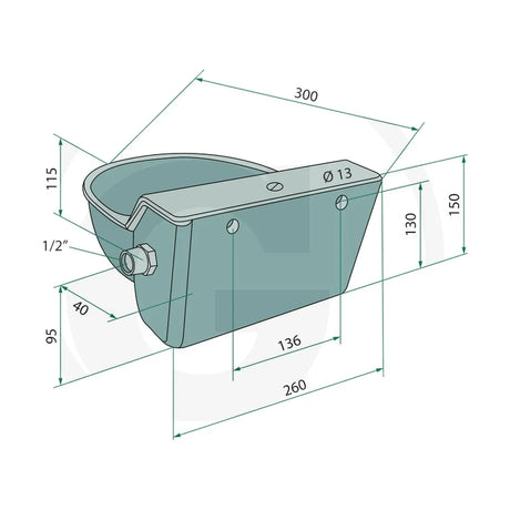 Schita dimensiuni Adapatoare cu flotor Mod. 130P-N PET, presiune joasa bis 1 bar SUEVIA 330SU1000131