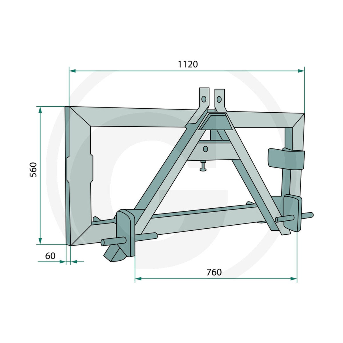 Schita dimensiuni Adaptor in 3 puncte GRANIT 77875529