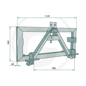 Schita dimensiuni Adaptor in 3 puncte GRANIT 77875529