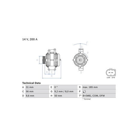 Alternator Bosch 0 986 048 550 – imagine 3