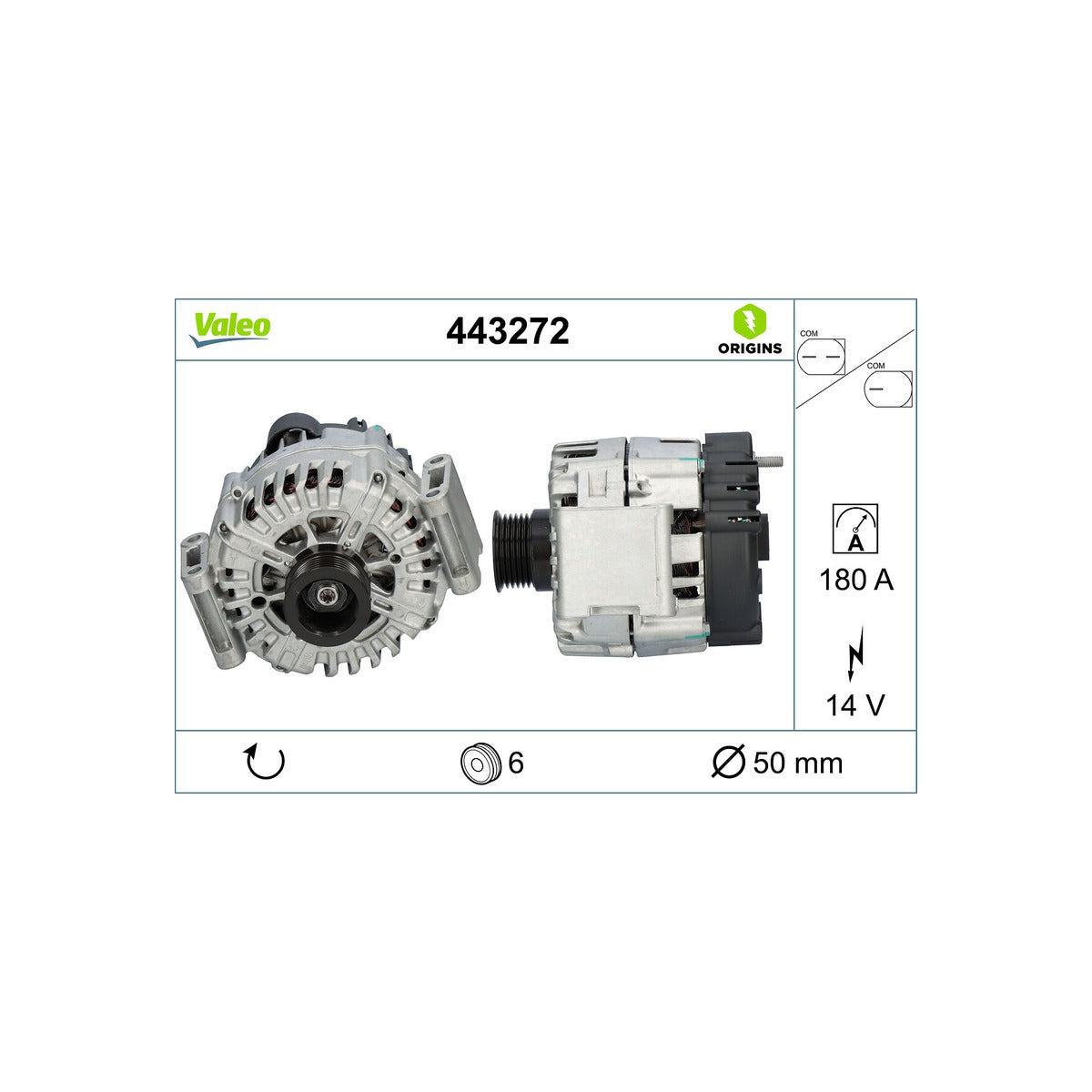 Alternator new - origin Valeo 443272
