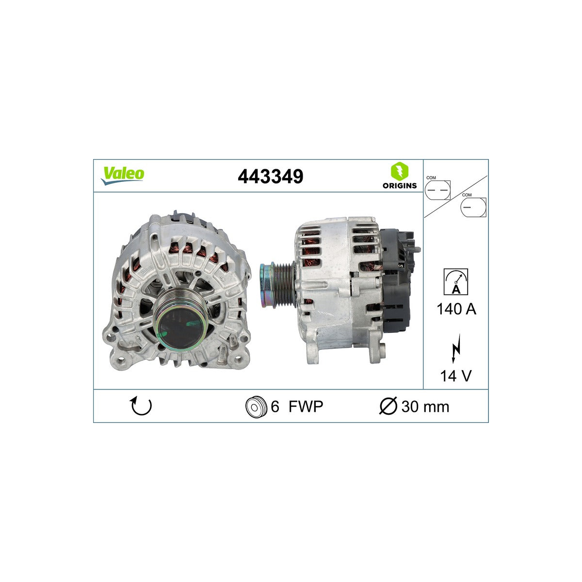 Alternator new - origin Valeo 443349