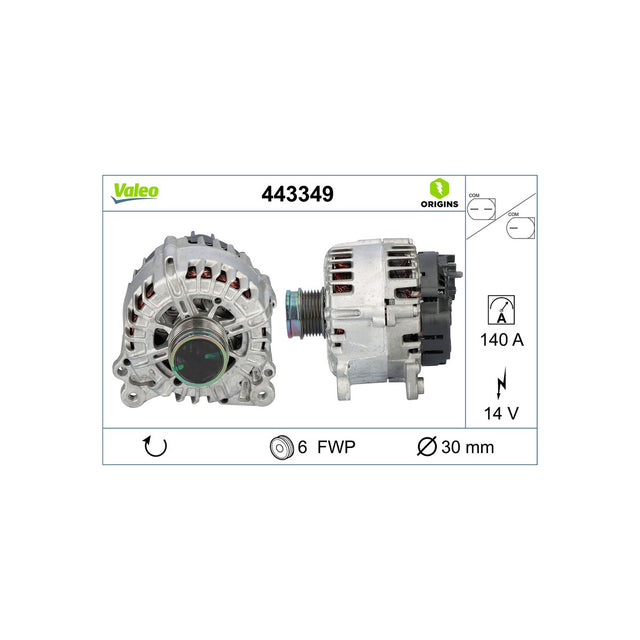 Alternator new - origin Valeo 443349