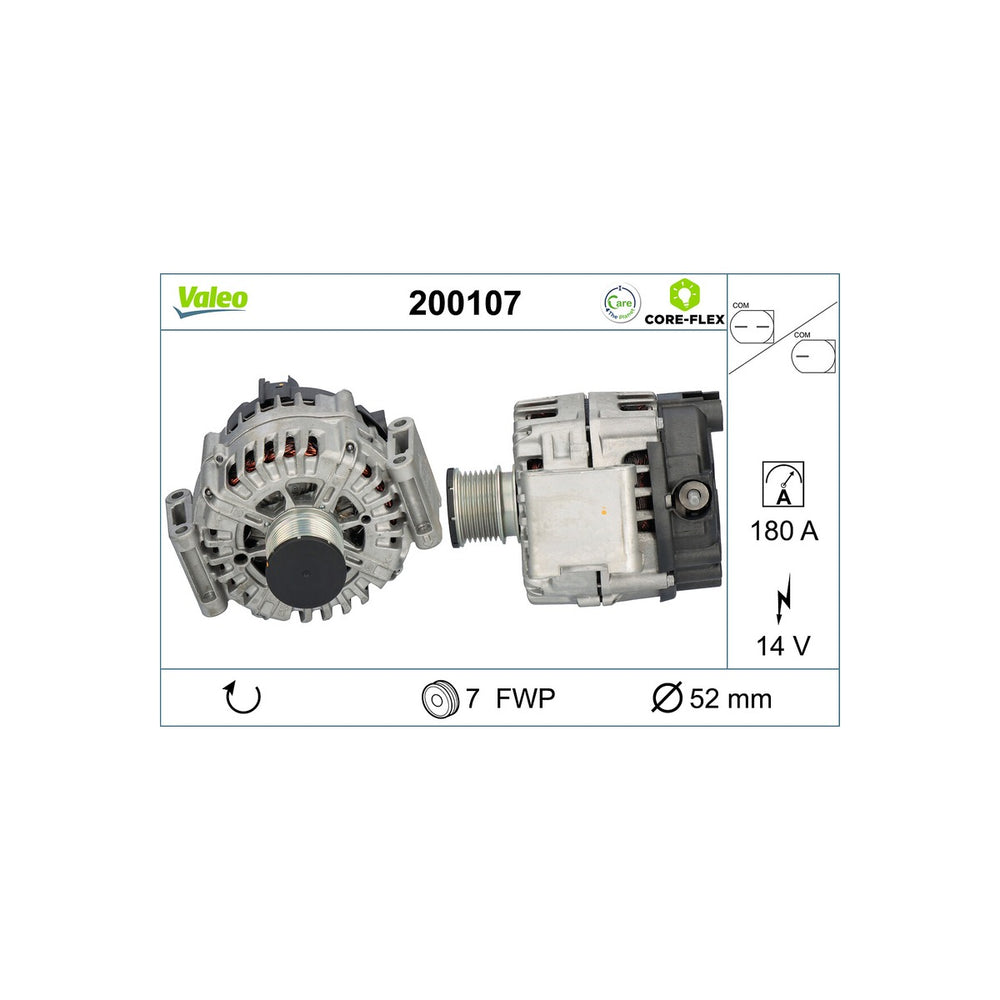 Alternator reman - core-flex Valeo 200107