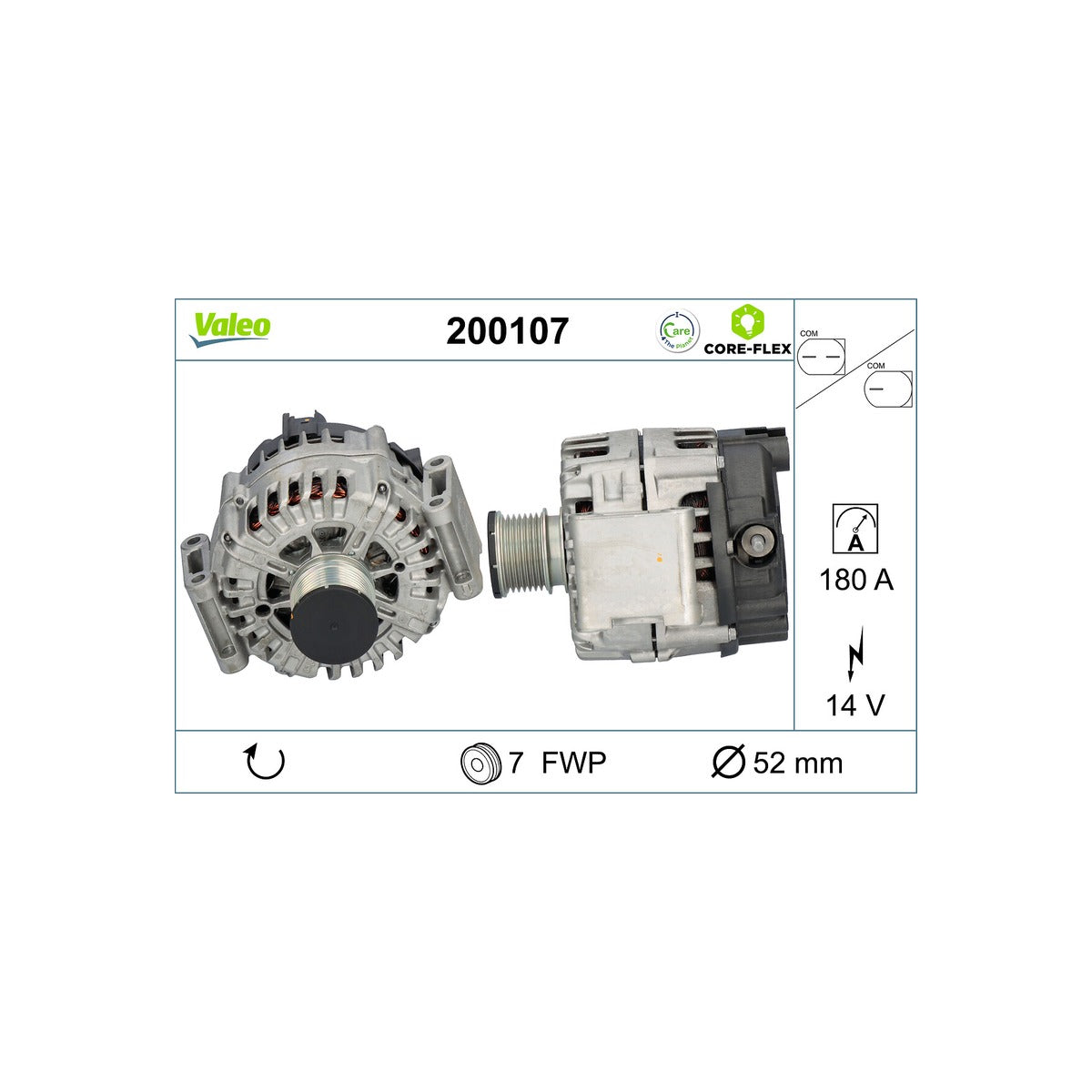 Alternator reman - core-flex Valeo 200107