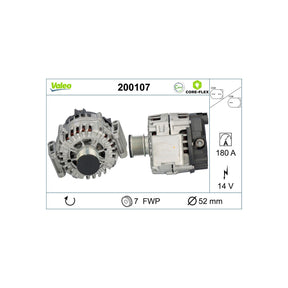 Alternator reman - core-flex Valeo 200107