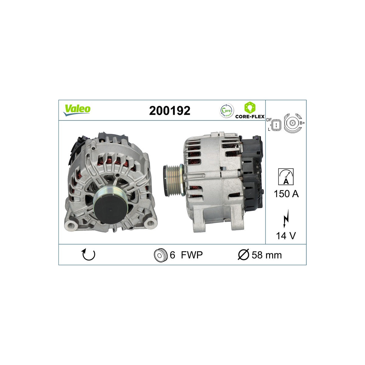 Alternator reman - core-flex Valeo 200192