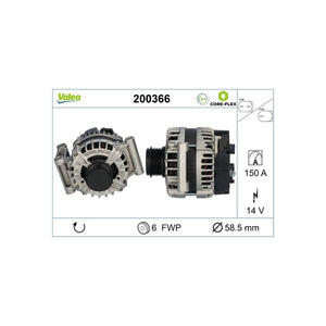 Alternator reman - core-flex Valeo 200366