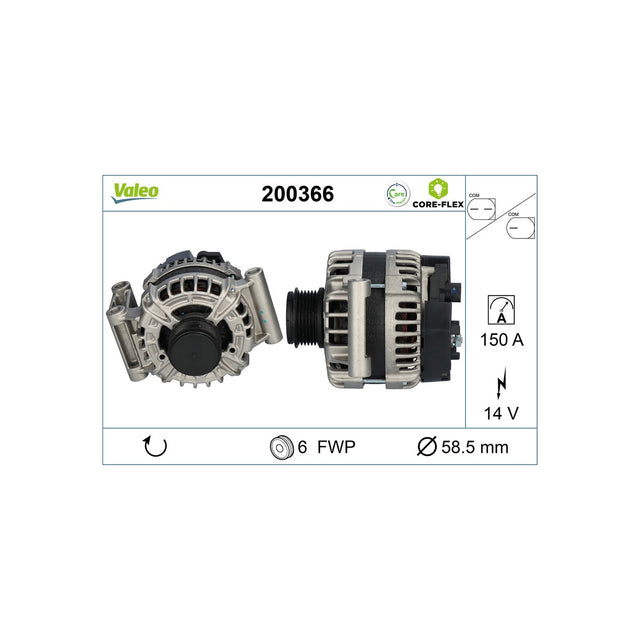 Alternator reman - core-flex Valeo 200366