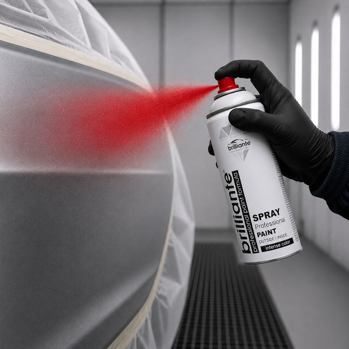 Vopsea spray rosu foc lucios RAL 3000 400ml Brilliante 01444