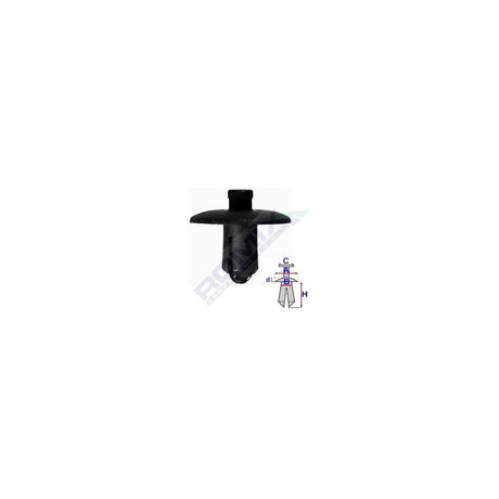 Clips fixare elemente exterioare pentru audi/lexus/toyota 7.4X12.3MM - negru set 5 buc Romix A81365