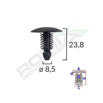 Clips tapiterie pentru citroen/fiat/peugeot - negru set 10 buc Romix 20242