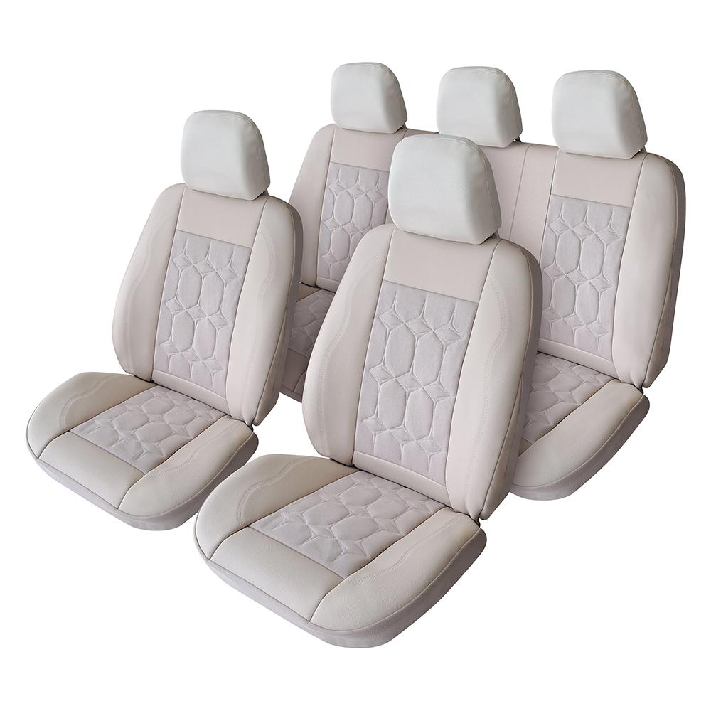 Set huse scaun exclusive leather si alcantara bej Umbrella 125797