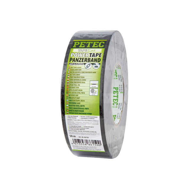 Banda adeziva neagra Banda armata POWER, 50 m x 50 mm PETEC Verbindungstechnik 30086150