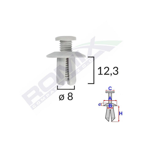 Clips fixare universal - alb set 10 buc Romix 60001S
