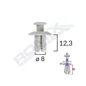 Clips fixare universal - alb set 10 buc Romix 60001S – imagine 2