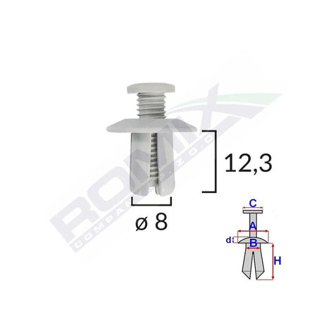 Clips fixare universal - alb set 10 buc Romix 60001S – imagine 2