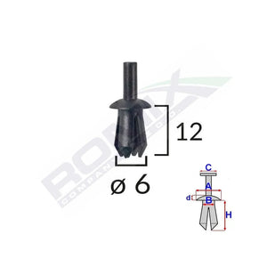 Clips fixare elemente exterioare pentru Opel 8X12MM - negru set 10 buc Romix A12710 – imagine 2
