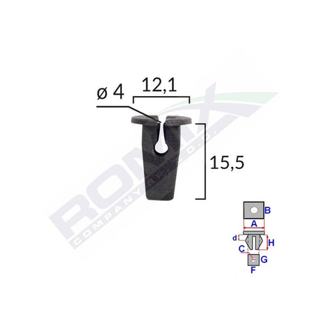 Clips fixare pentru Vw Skoda - negru set 10 buc Romix 15506
