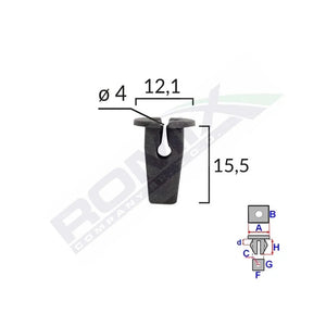 Clips fixare pentru Vw Skoda - negru set 10 buc Romix 15506 – imagine 2