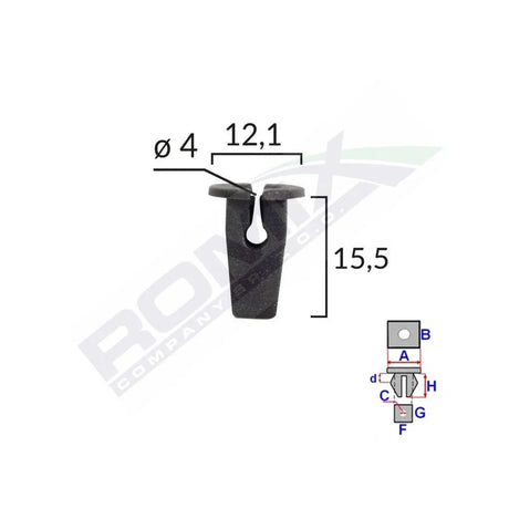 Clips fixare pentru Vw Skoda - negru set 10 buc Romix 15506 – imagine 2
