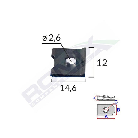 Clips fixare universal - negru set 25 buc Romix 16028