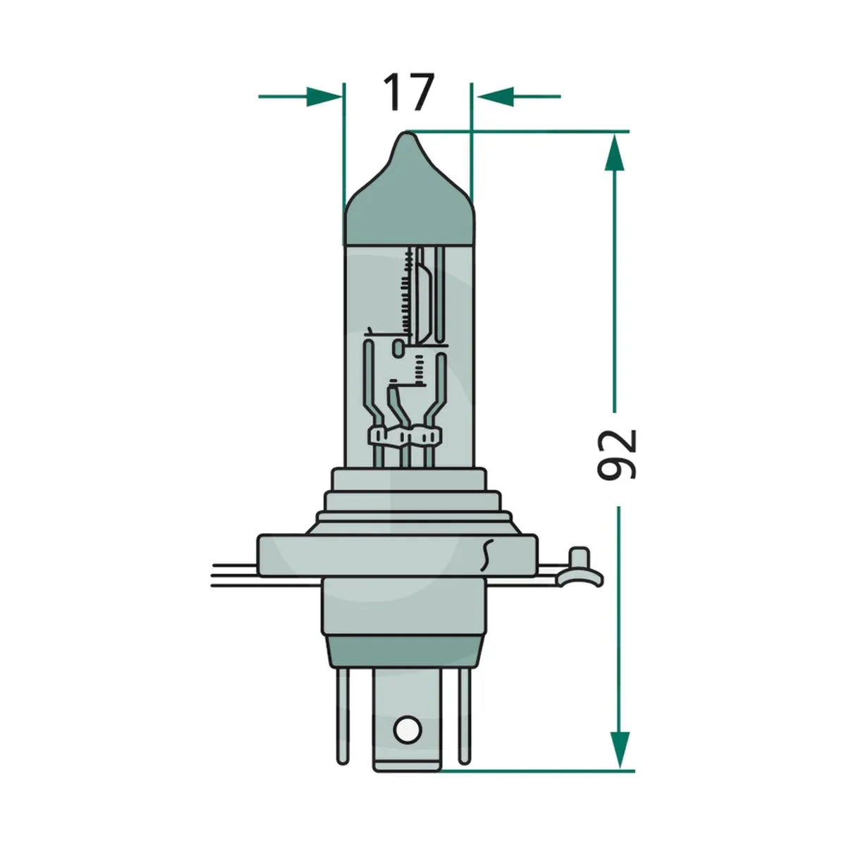 Schita dimensiuni Bec cu halogen H4 24V75/70W / H4 compatibil Linde, Still GRANIT 47724V75/70WH4