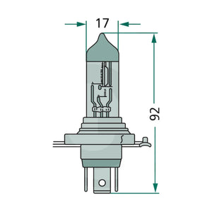 Schita dimensiuni Bec cu halogen H4 24V75/70W / H4 compatibil Linde, Still GRANIT 47724V75/70WH4