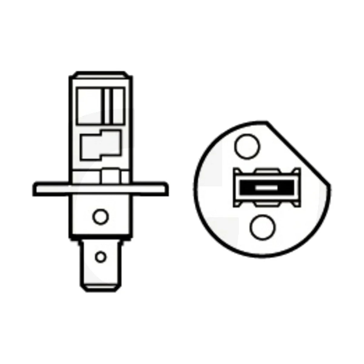 Schita dimensiuni Bec halogen H1 compatibil Linde PHILIPS 44713258MDC1