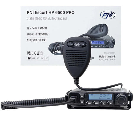 Statie radio cb Pni escort HP 6500 pro, multi-standard, vox, nrc, 4W, am-fm, 12V, sq, asq, mufa de bricheta inclusa PNI-HP-6500P – imagine 2