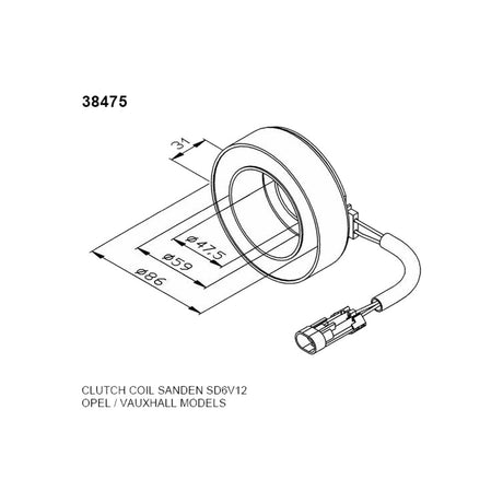 Bobina compresor AC NRF 38475