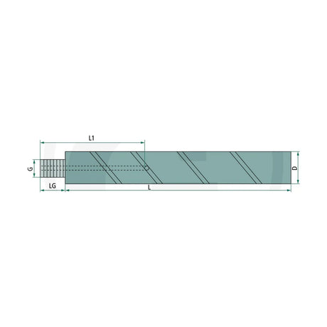 Schita dimensiuni Bolt filetat de gresare GRANIT 50915BGS3001