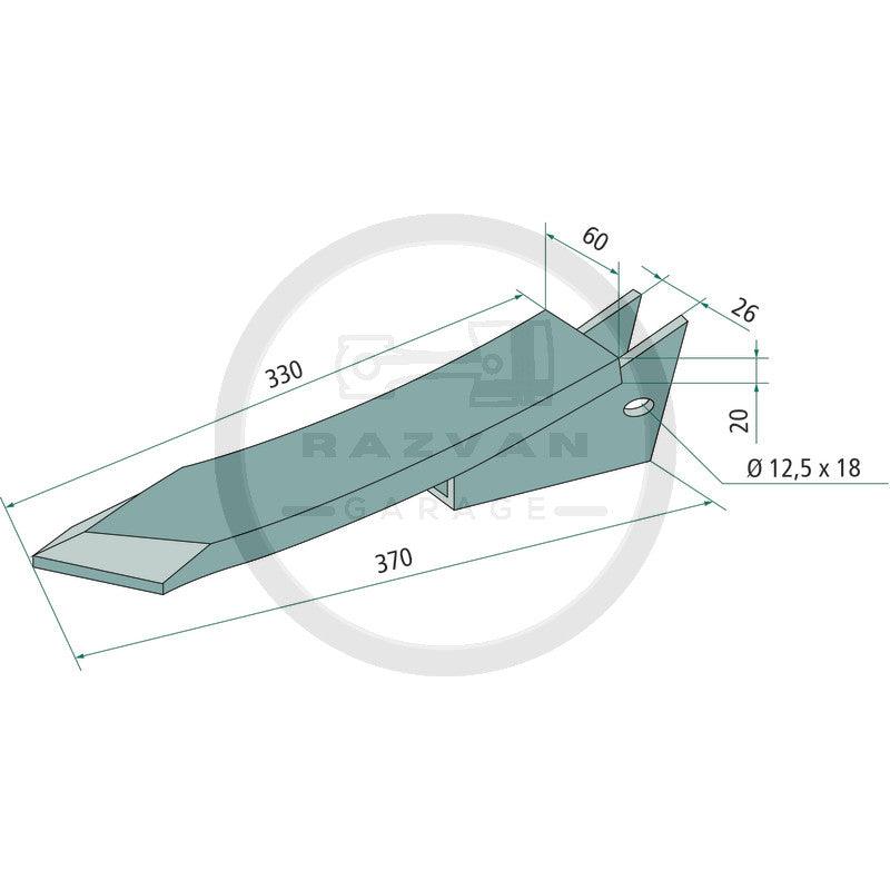 Brazdar cultivator tip dalta 330x60x20mm