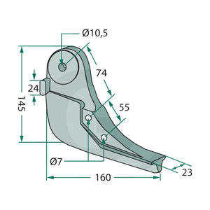 Schita dimensiuni Brazdar de semanatoare in randuri compatibil Accord GRANIT 18099.AC-04