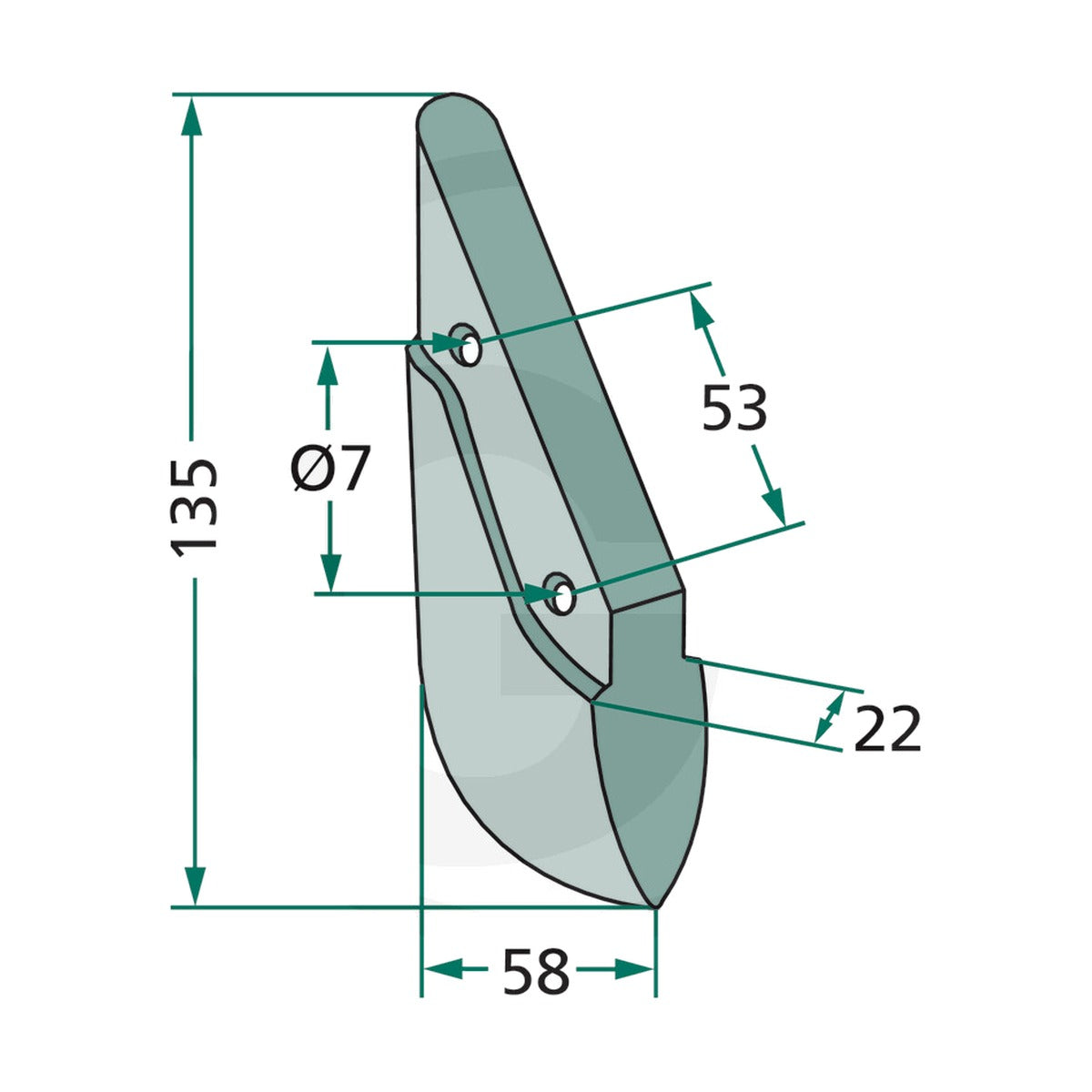 Schita dimensiuni Brazdar pentru semanatoare in randuri compatibil Amazone GRANIT 18099.AM-02