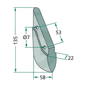 Schita dimensiuni Brazdar pentru semanatoare in randuri compatibil Amazone GRANIT 18099.AM-02