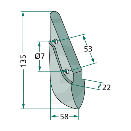 Schita dimensiuni Brazdar pentru semanatoare in randuri compatibil Amazone GRANIT 18099.AM-02