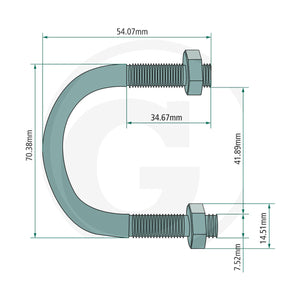 Schita dimensiuni Brida de arc GRANIT 580580016