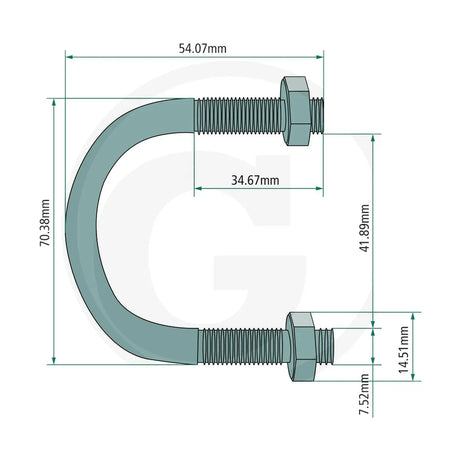 Schita dimensiuni Brida de arc GRANIT 580580016